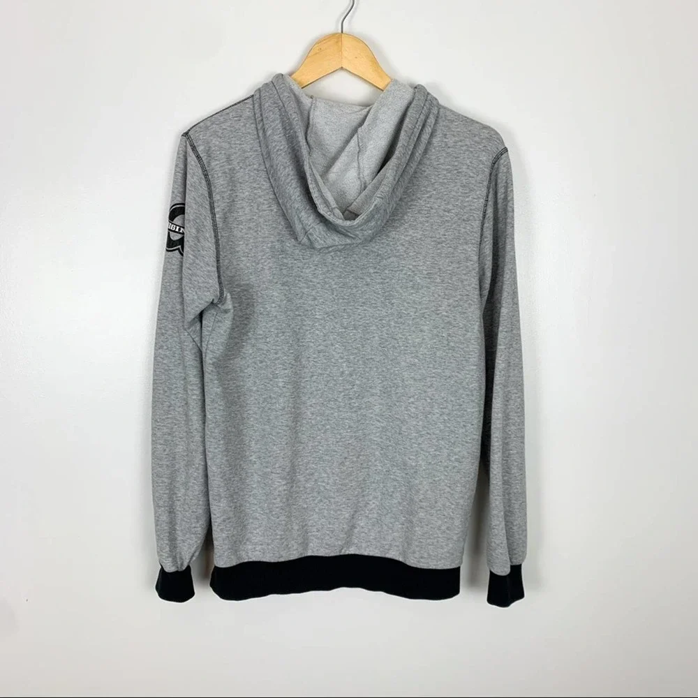 Adidas Originals Logo Grey Snap Buttons Sweatshirt Hoodie Mens Size Small - Picture 5 of 13